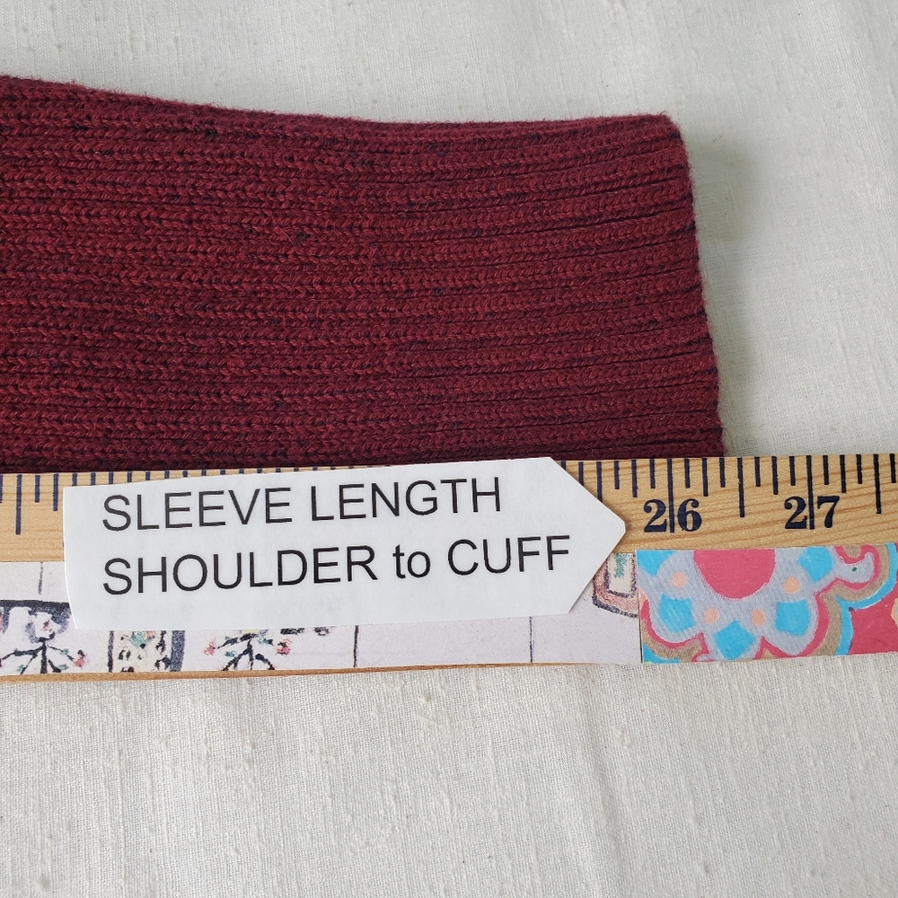 Men's American Rag Shawl Neck Ribbed Detail Burgundy Sweater Sz L Old Money Nice - Picture 5 of 8
